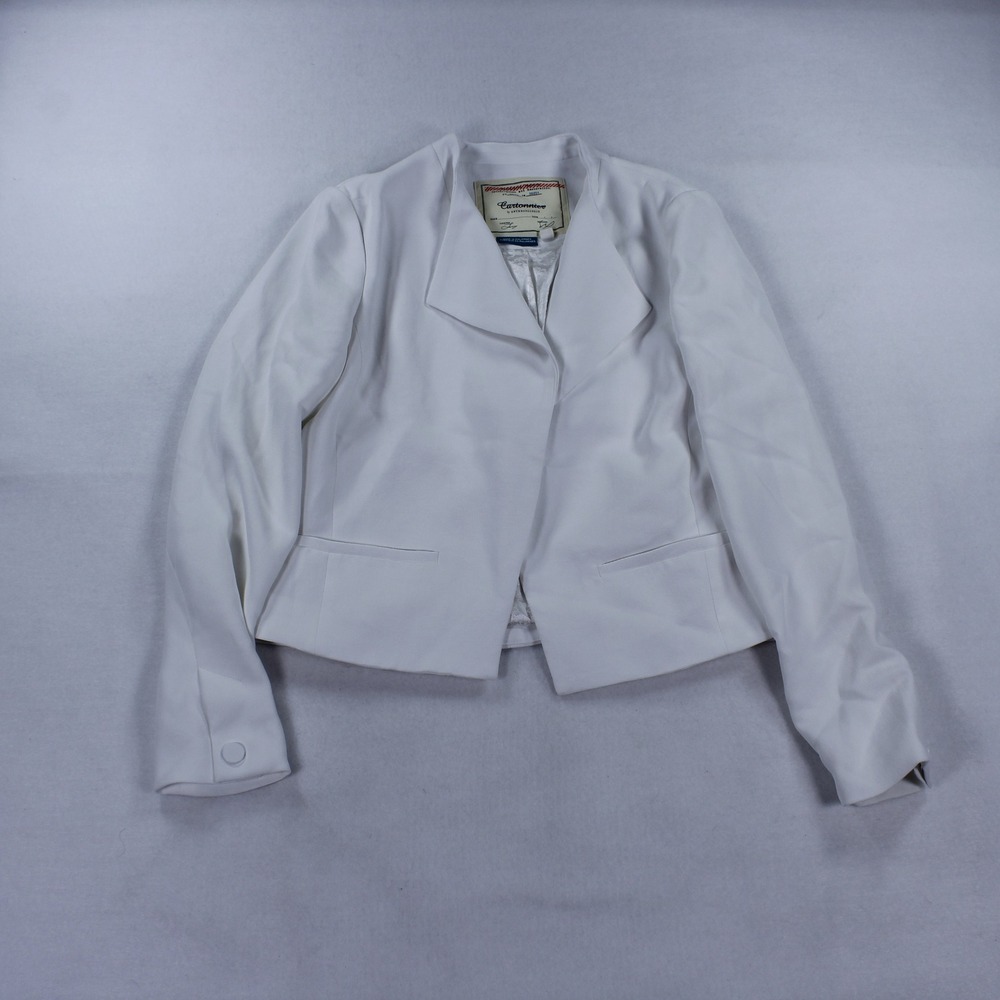 Anthropologie Cartonnier Cropped Blazer Jacket Structured Open Front Size 0